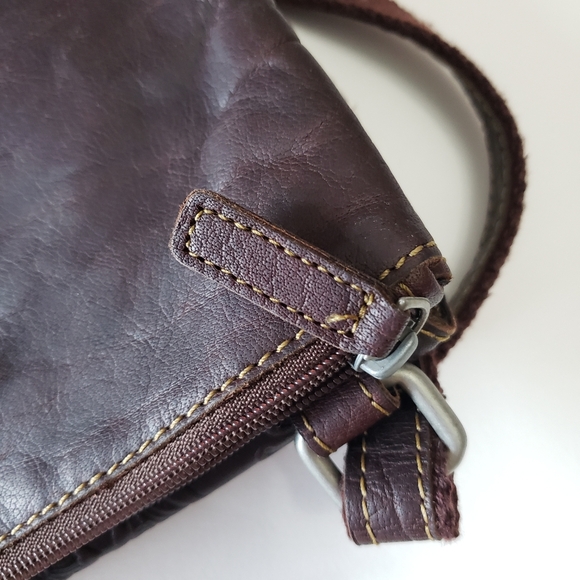 Jack Georges Brown Genuine Leather Crossbody Purse with adjustable strap - Picture 10 of 14